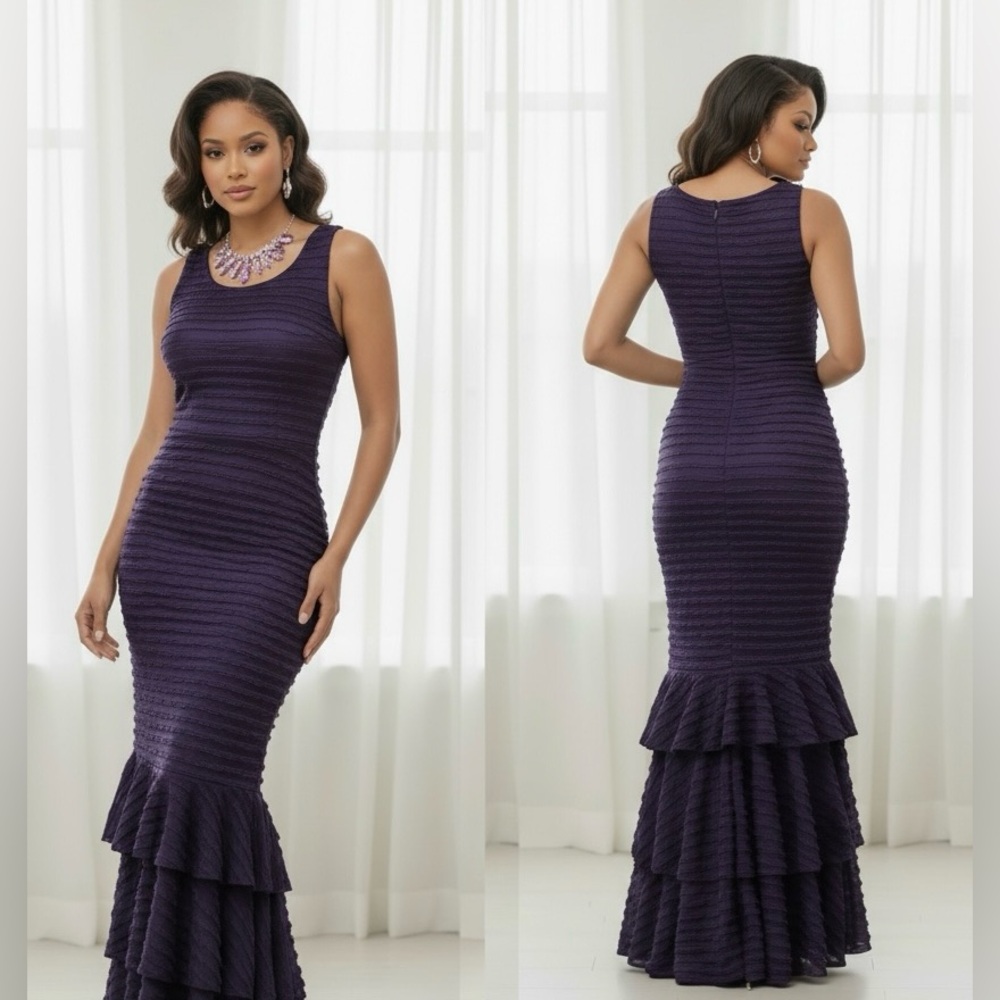Ashro Ruffle layered gown dress mermaid 1X